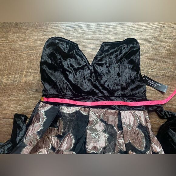VENUS Strapless High-low Mini Dress velvet Floral Tulle homecoming Sz 14 NWT - Picture 6 of 16